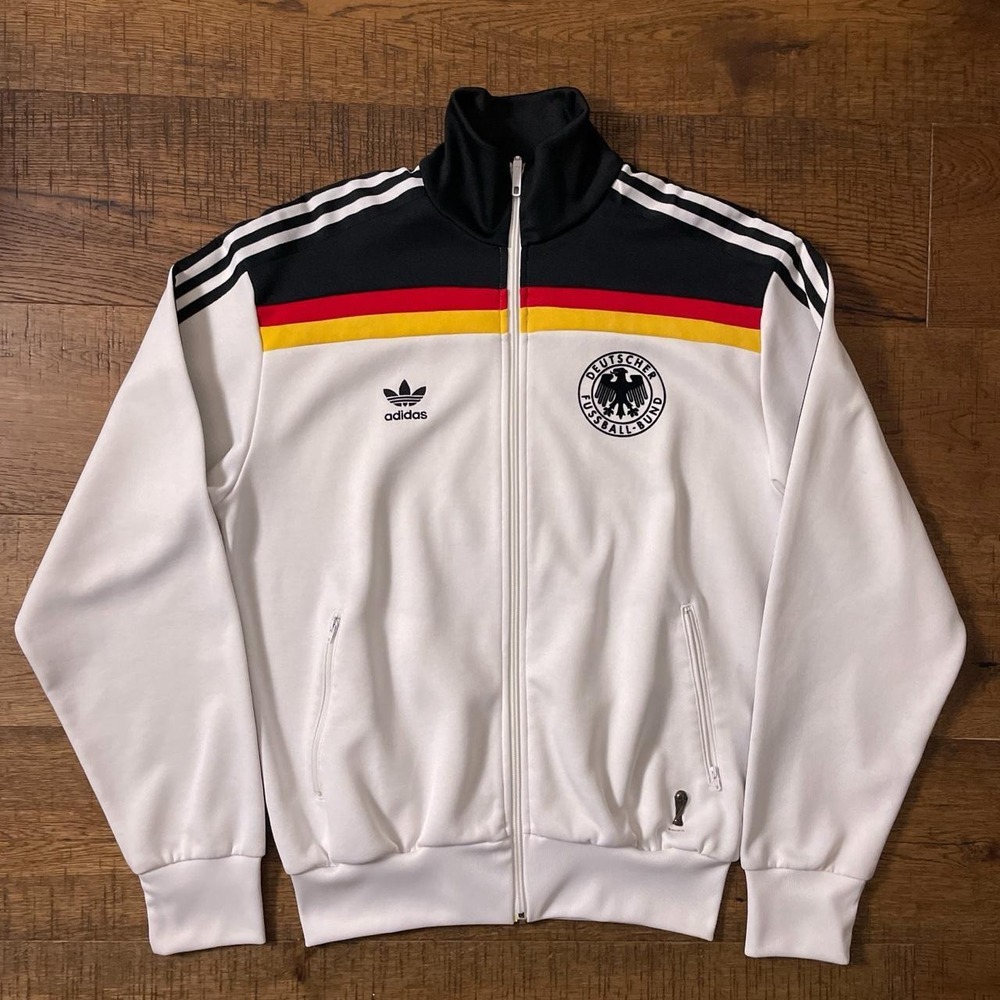 Adidas Anthem Track Jacket Mens M White Blokecore Germany Soccer DFB AK9001